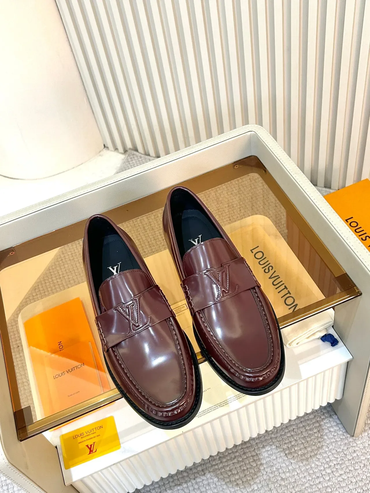 Louis Vuitton Mocassin Brique Cuir Verni Sangle Monogram 5