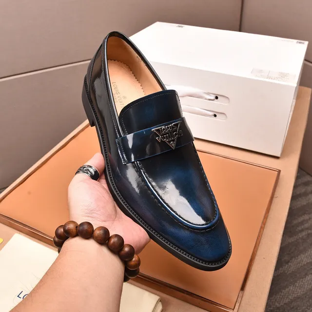 Louis Vuitton Loafer Navy Black Glossy Patent Leather Transparent PVC Strap Loafer 6
