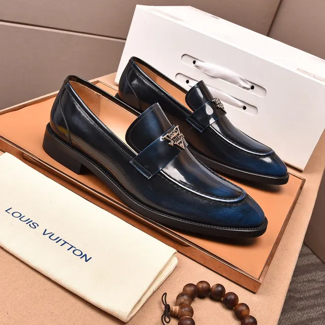 Louis Vuitton Loafer Navy Black Glossy Patent Leather Transparent PVC Strap Loafer 8