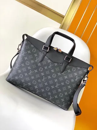 Louis Vuitton Lockit ধূসর গঠিত মোনোগ্রাম ক্যানভাস টোট ব্যাগ 2