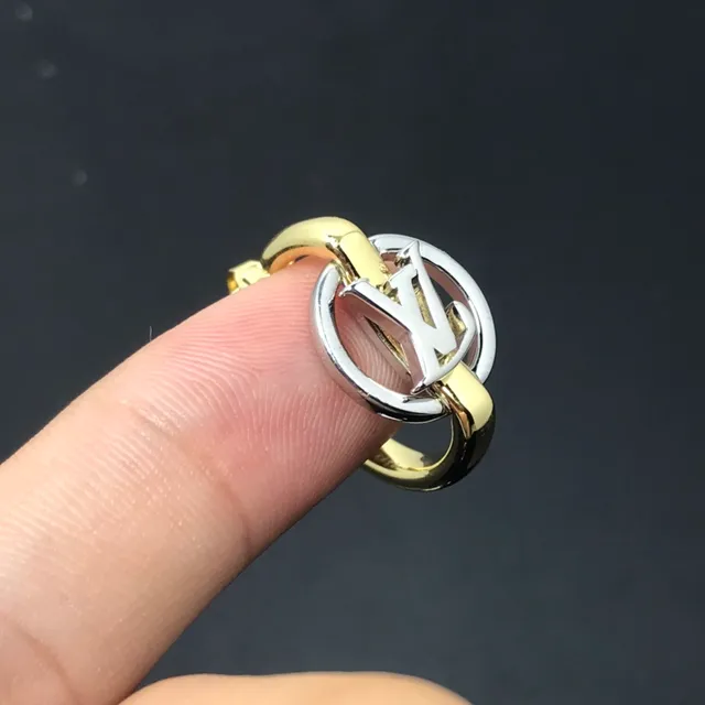 Louis Vuitton LV Circle Hoop Two-Tone Gold and Silver Earrings 2