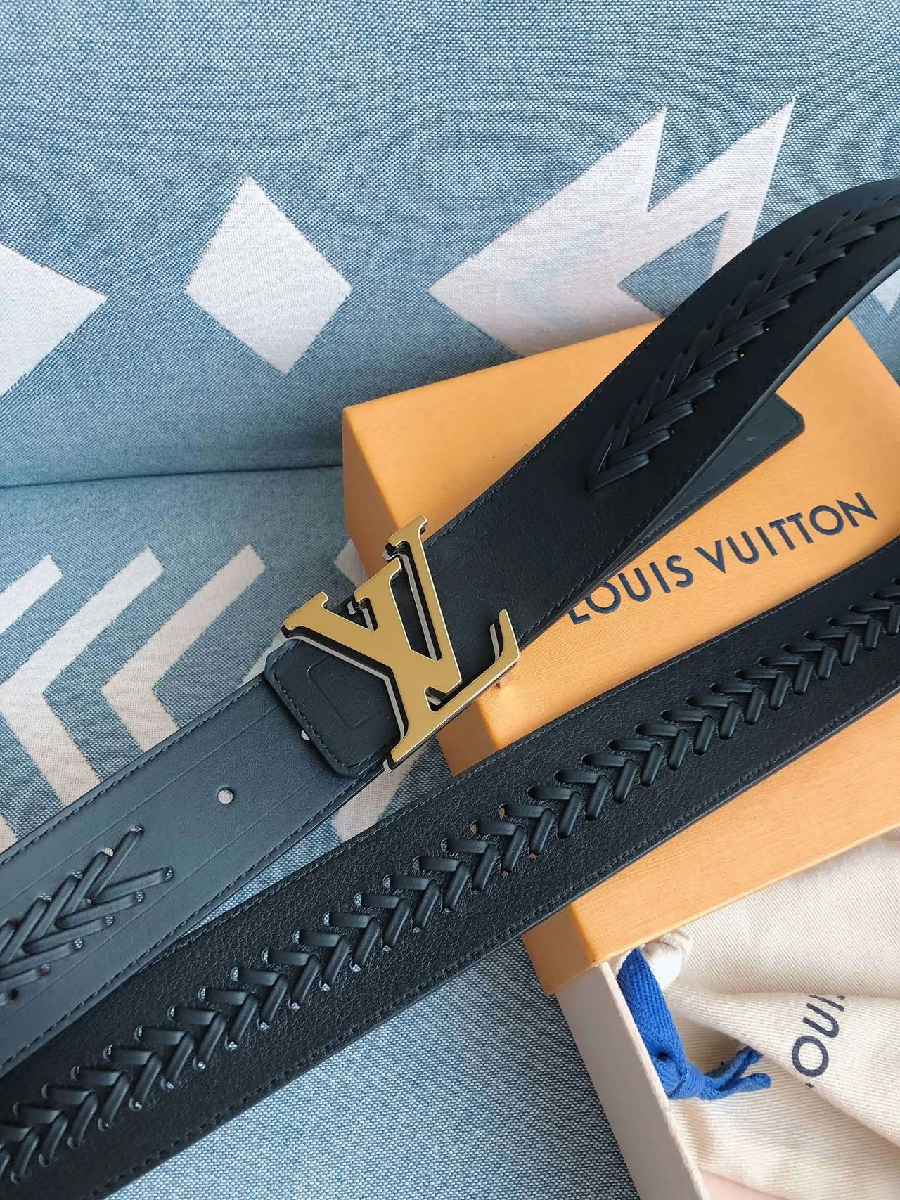 Louis Vuitton LV Initiales Braided Leather Belt 4