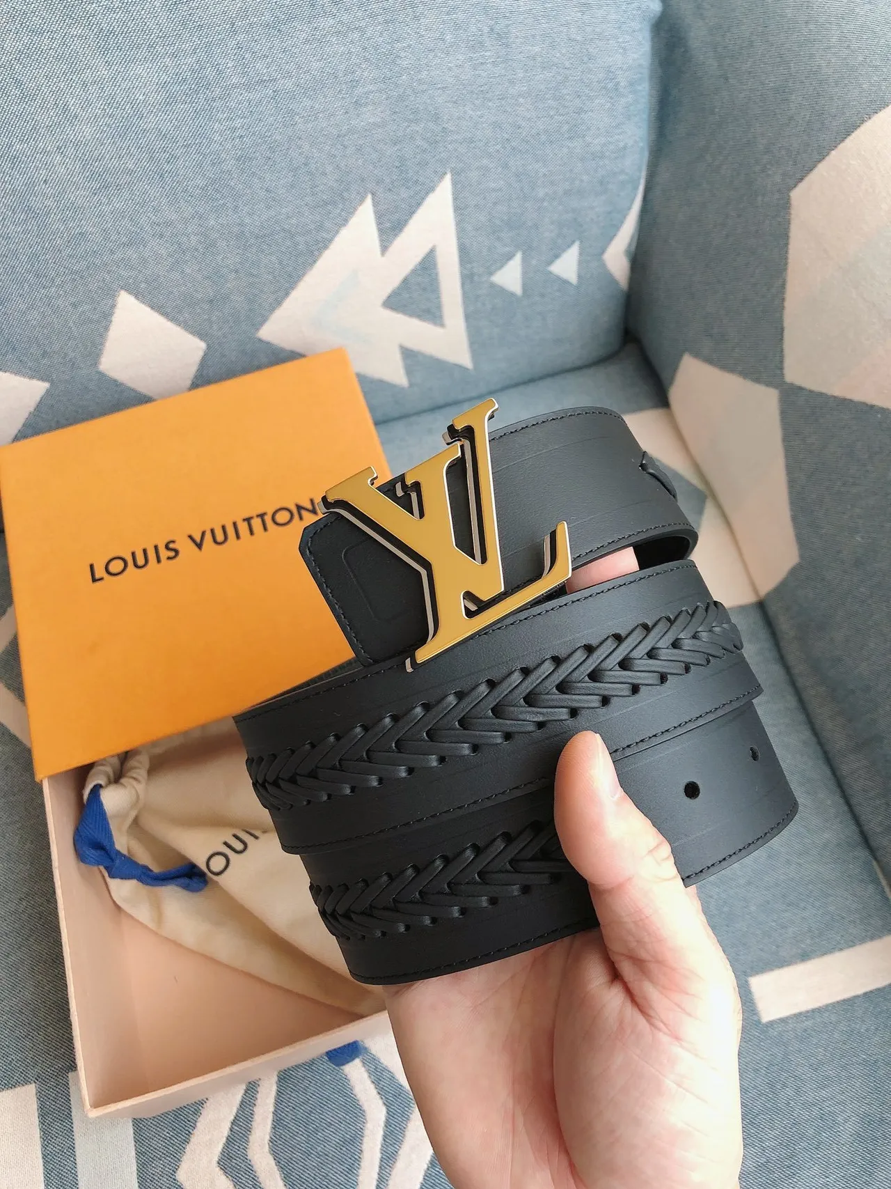 Louis Vuitton LV Initiales Braided Leather Belt 9