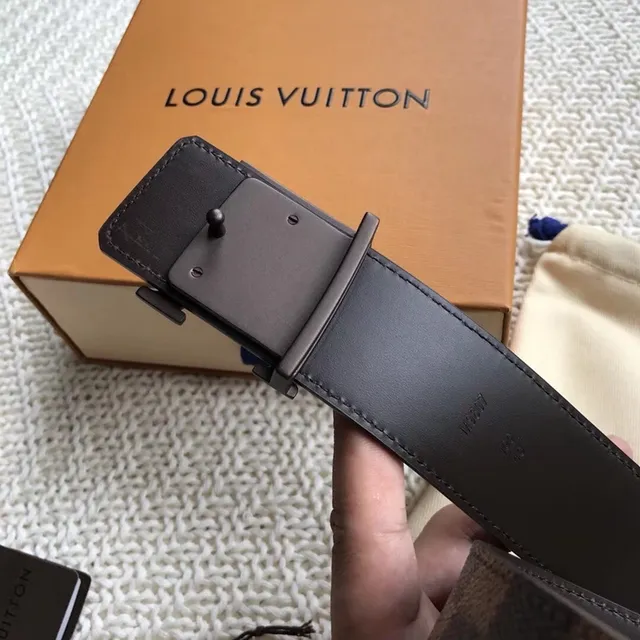 Louis Vuitton LV Initiales Damier Ebène Checkered Leather Belt 3