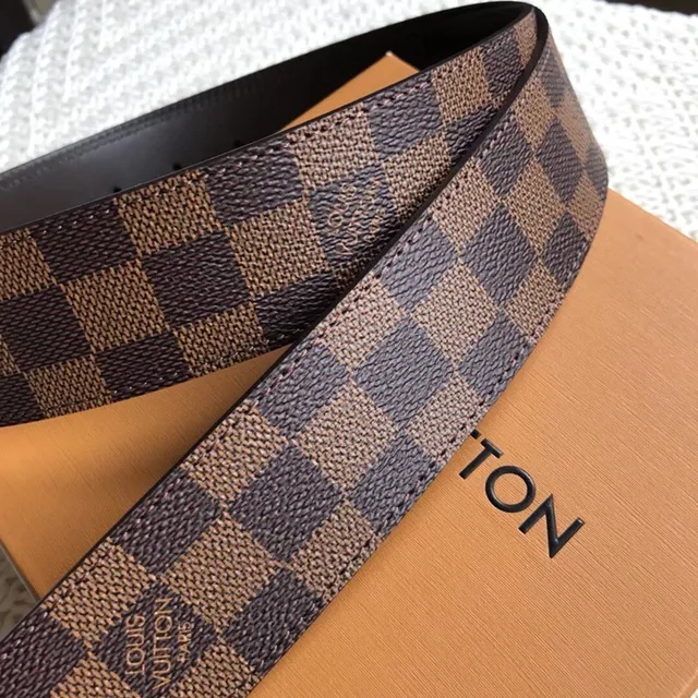 Louis Vuitton LV Initiales Damier Ebène Checkered Leather Belt 8
