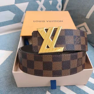 Louis Vuitton LV Initiales Damier Ebène Leather Belt