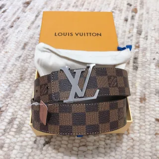 Louis Vuitton LV Initiales Damier Ebène Leather Belt