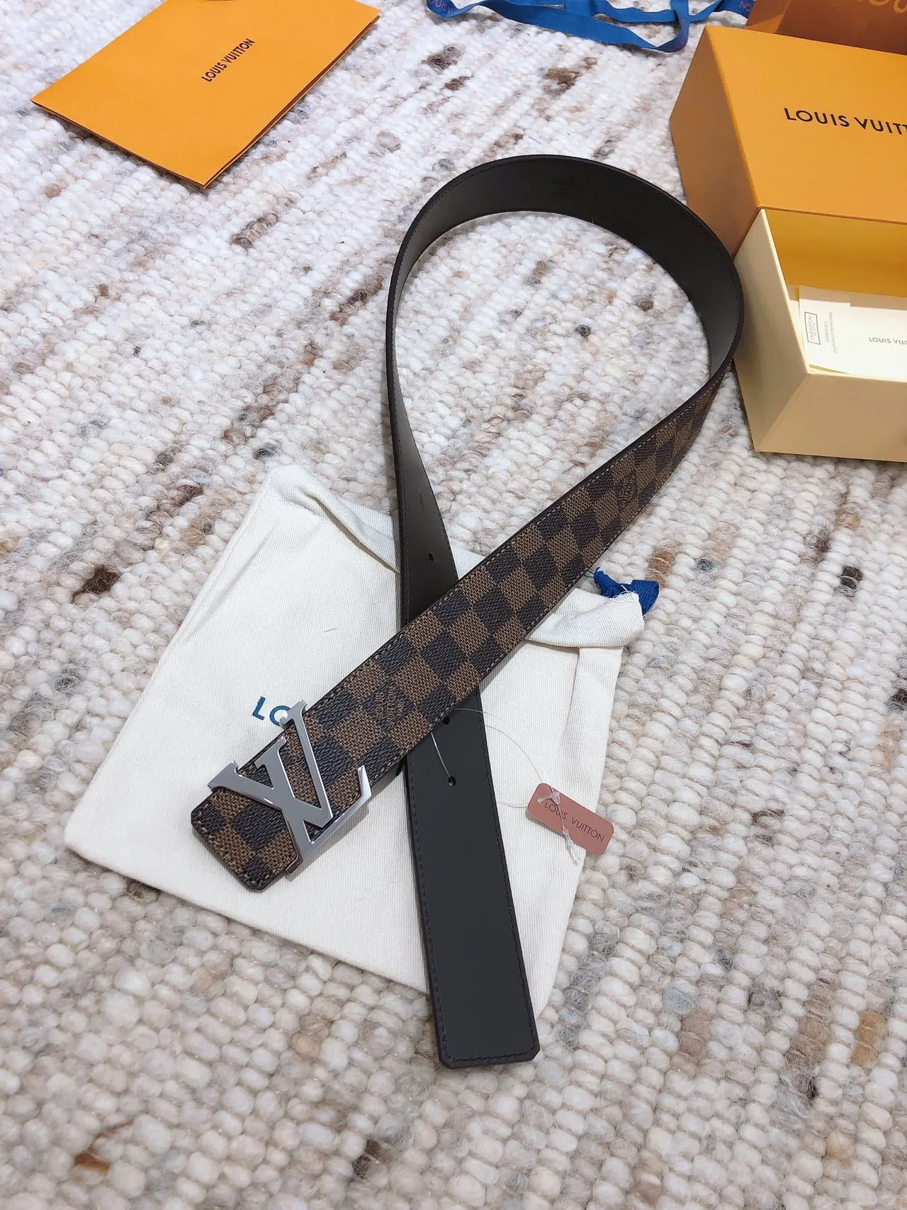 Louis Vuitton LV Initiales Damier Ebène Leather Belt 4