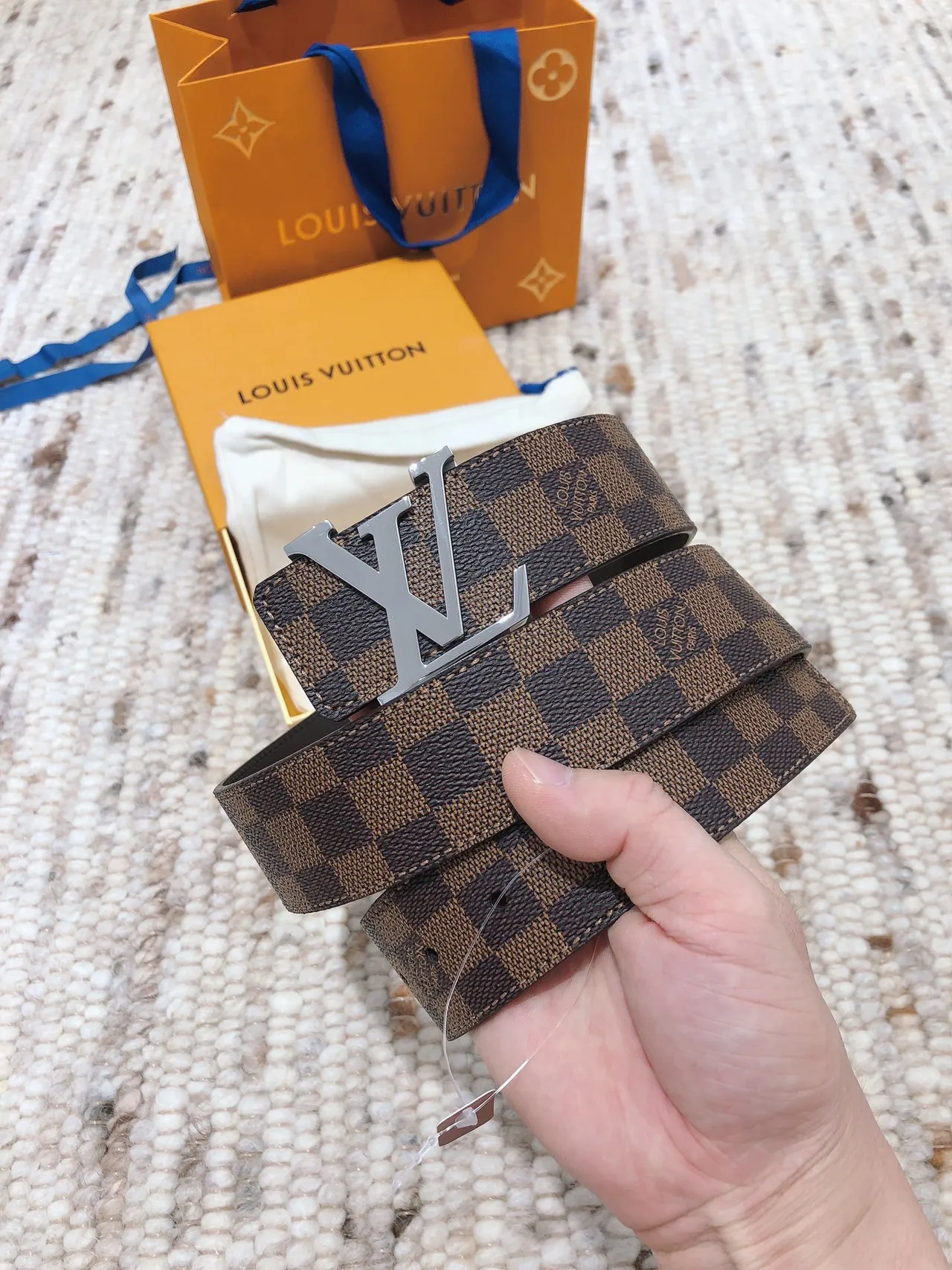 Louis Vuitton LV Initiales Damier Ebène Leather Belt 5