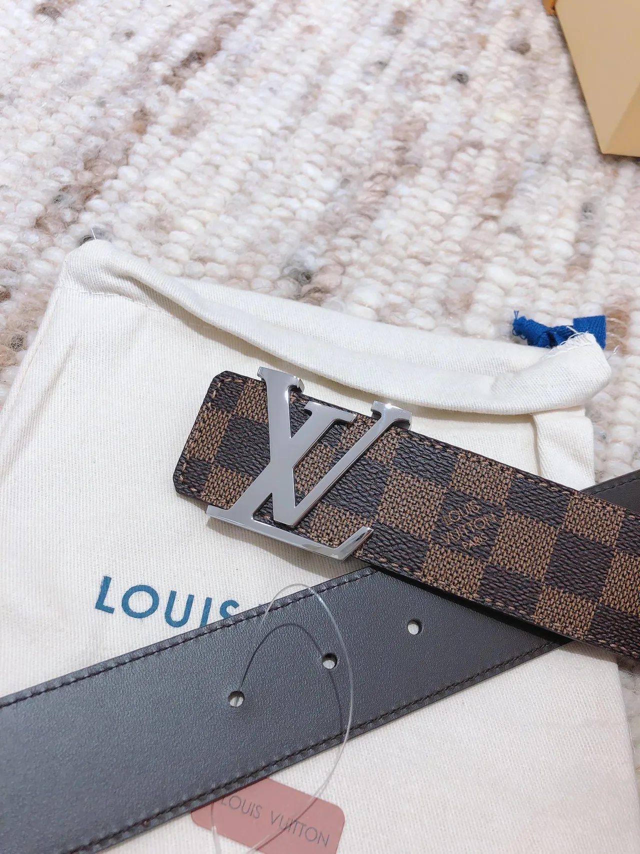 Louis Vuitton LV Initiales Damier Ebène Leather Belt 8