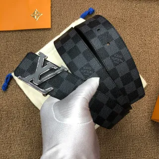 Louis Vuitton LV Initiales Damier Graphite Leather Belt