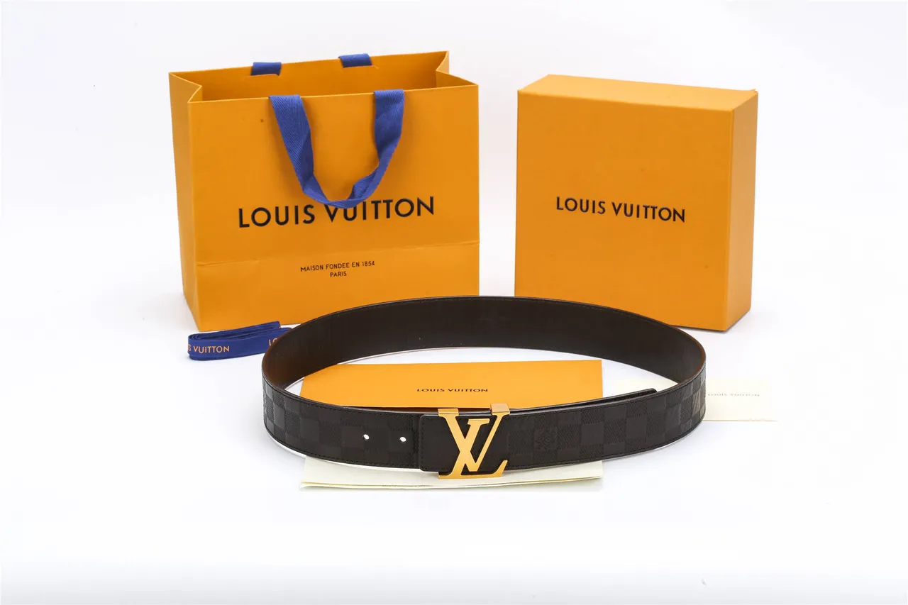 Louis Vuitton LV Initiales Damier Graphite Leather Belt 2