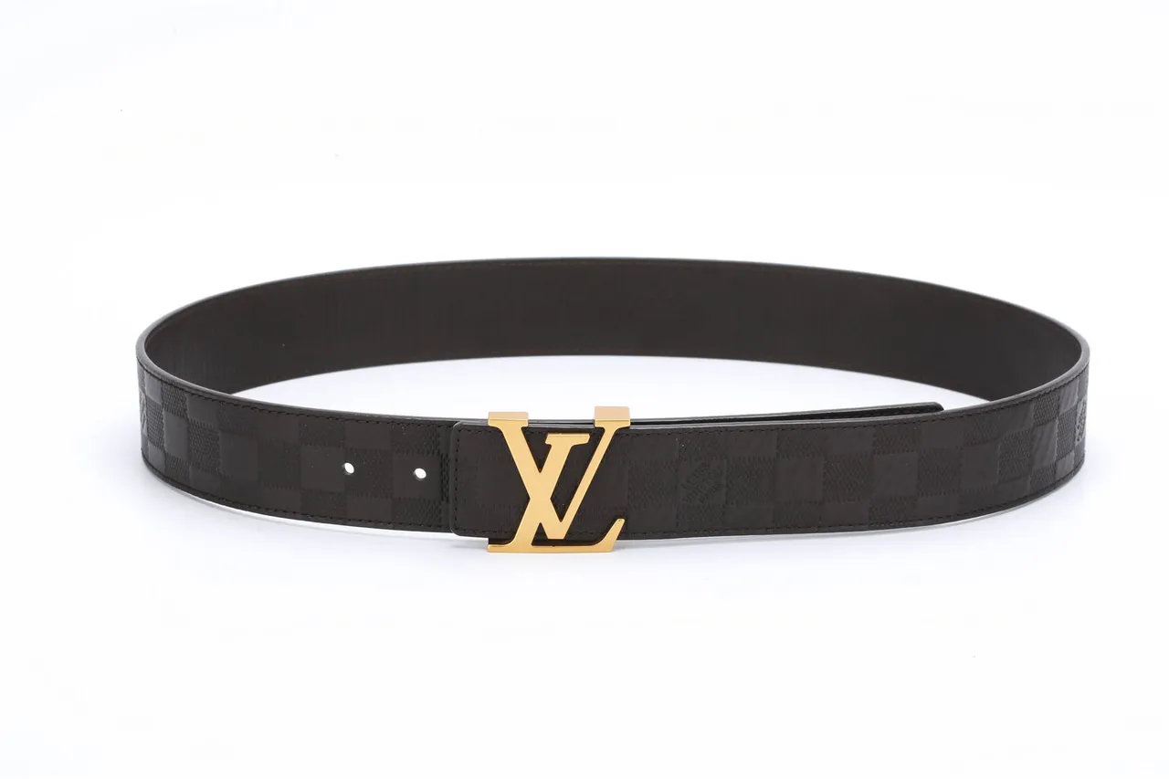 Louis Vuitton LV Initiales Damier Graphite Leather Belt 7