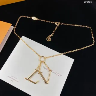 Louis Vuitton LV Monogram Gold-Tone 链条项链