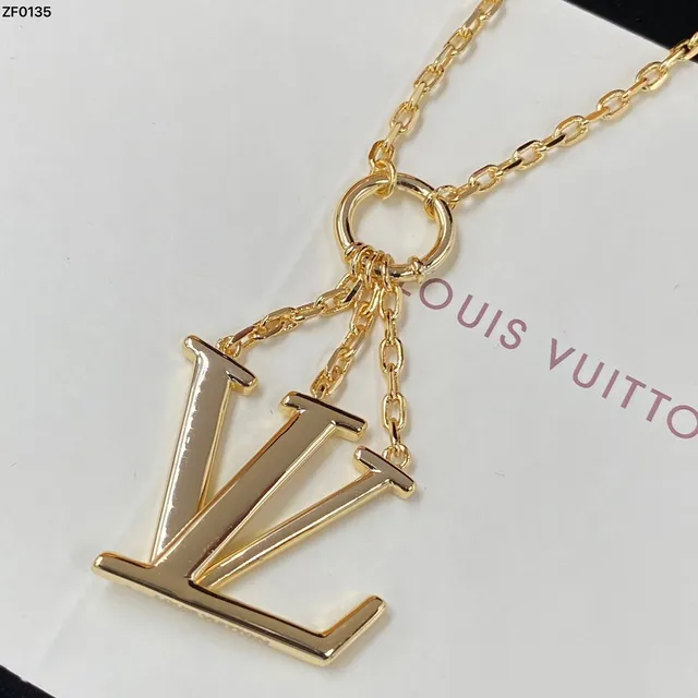 Louis Vuitton LV Monogram Gold-Tone Chain Necklace 3