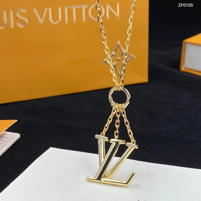 Louis Vuitton LV Monogram Gold-Tone Chain Necklace 4