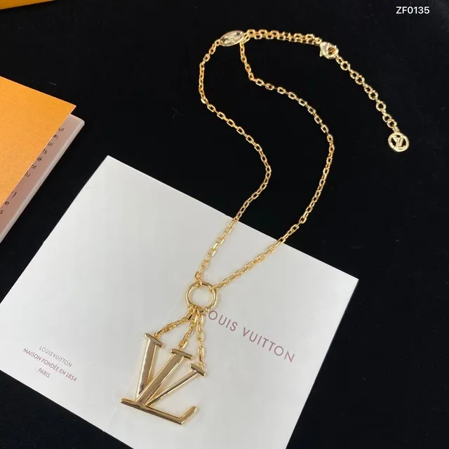 Louis Vuitton LV Monogram Gold-Tone Chain Necklace 5