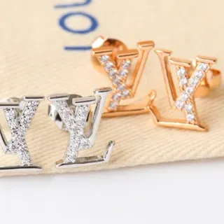 Louis Vuitton LV Monogram Pave Crystal Stud Earrings
