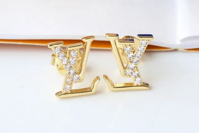 Louis Vuitton LV Monogram Pave Crystal Stud Earrings 4