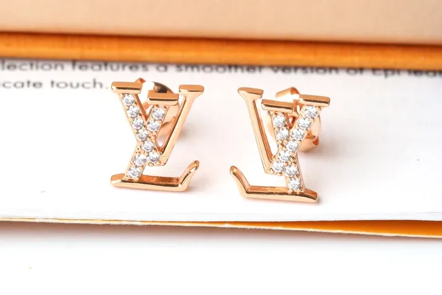 Louis Vuitton LV Monogram Pave Crystal Stud Earrings 5