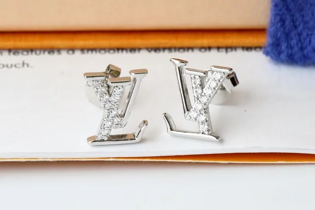 Louis Vuitton LV Monogram Pave Crystal Stud Earrings 8
