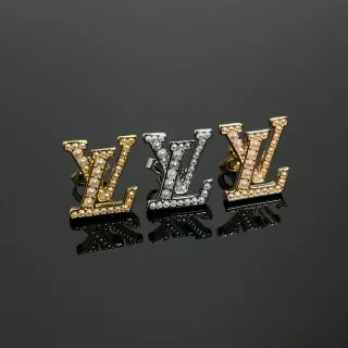 Louis Vuitton LV Monogram Pearl-Encrusted Stud Earrings