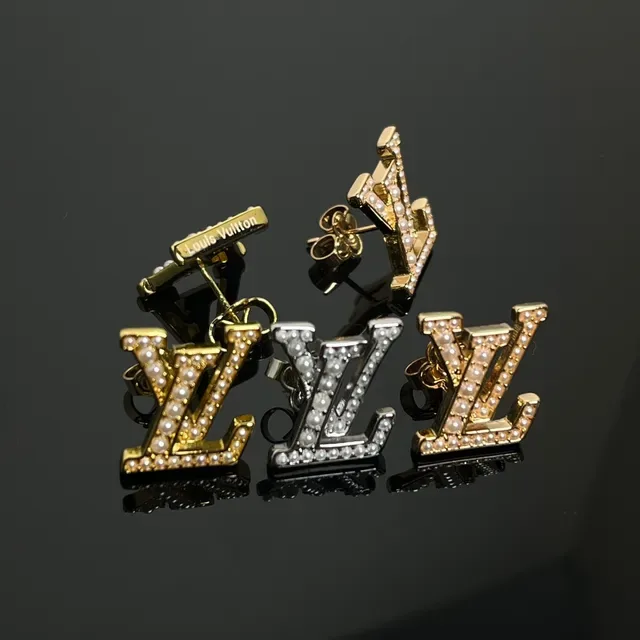 Louis Vuitton LV Monogram Pearl-Encrusted Stud Earrings 2