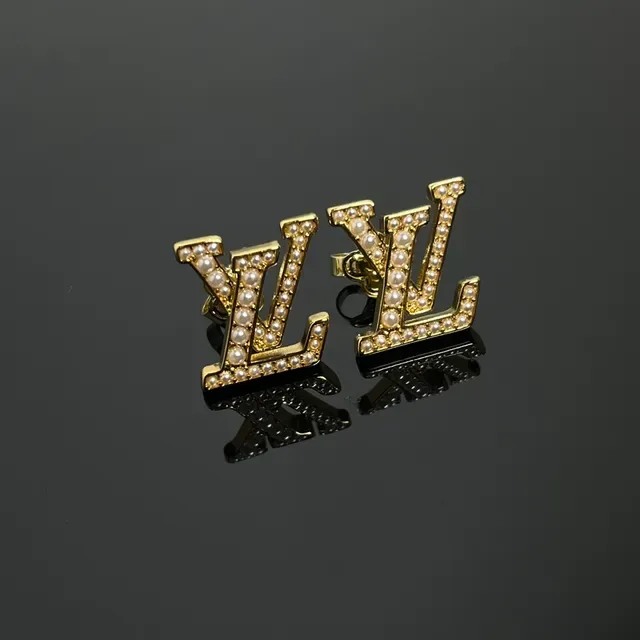 Louis Vuitton LV Monogram Pearl-Encrusted Stud Earrings 4