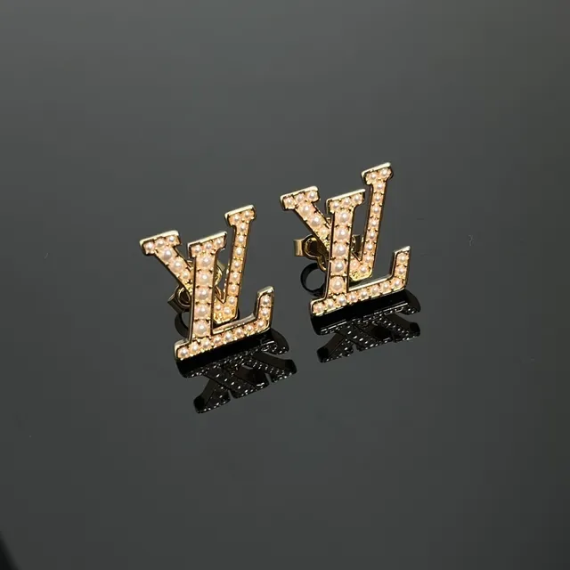 Louis Vuitton LV Monogram Pearl-Encrusted Stud Earrings 6