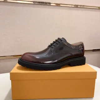 Louis Vuitton LV Trail Burgundy Polished Leather Oxford Shoes