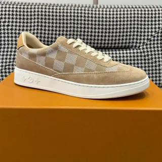 Louis Vuitton LV Trainer Zapatillas Lifestyle Ante a Cuadros Beige