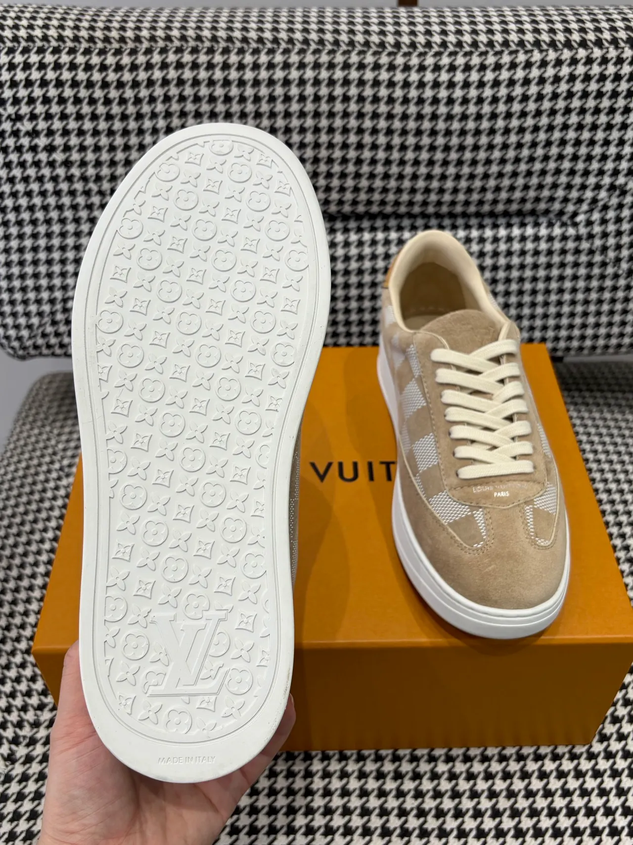 Louis Vuitton LV Trainer Beige Checkerboard Suede Lifestyle Sneakers 2