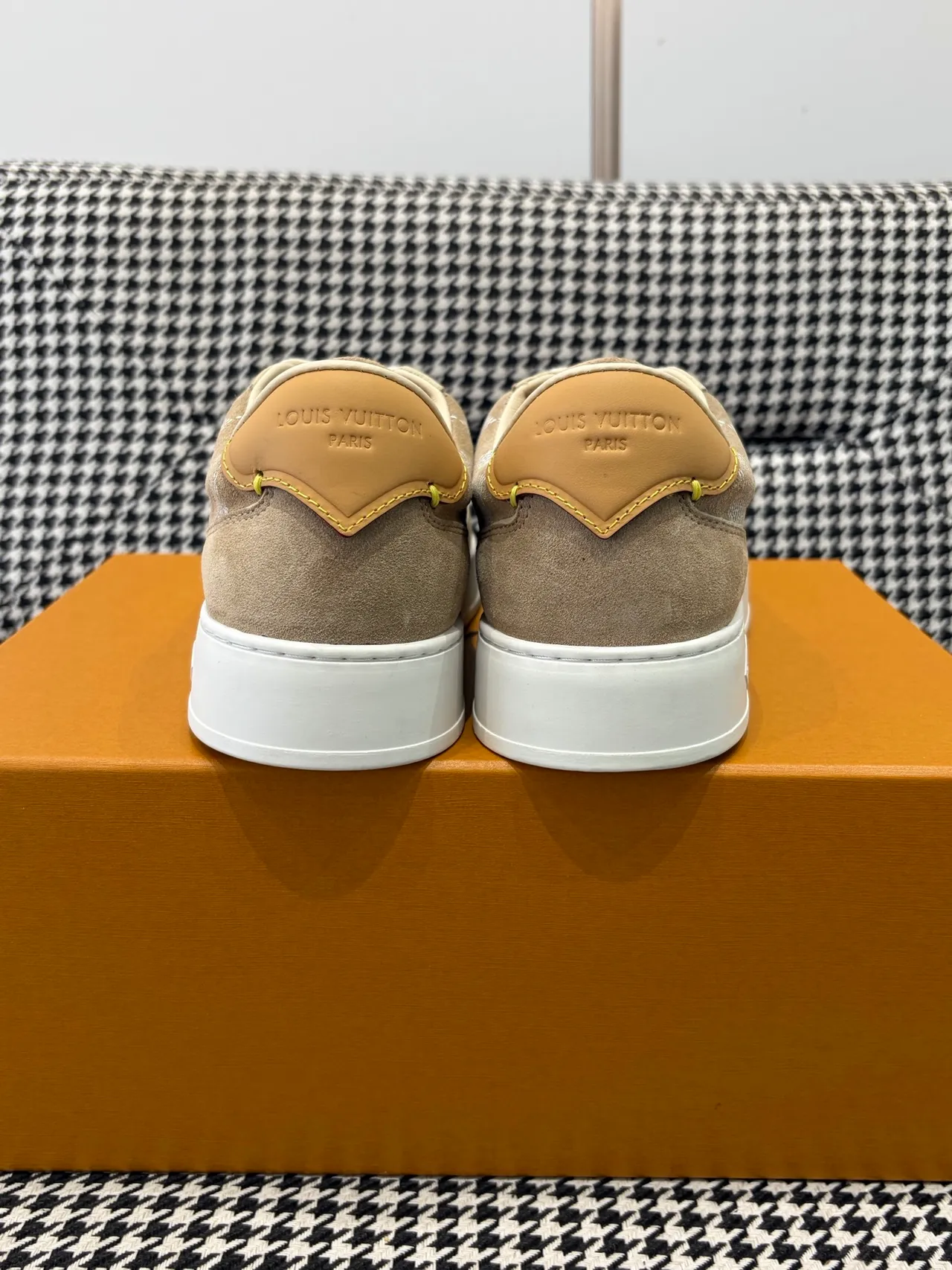 Louis Vuitton LV Trainer Beige Checkerboard Suede Lifestyle Sneakers 4