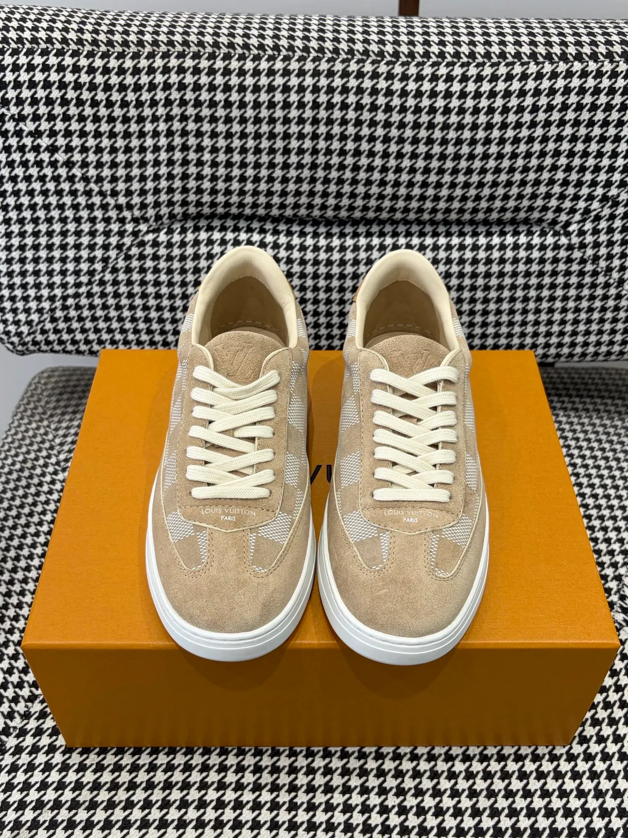 Louis Vuitton LV Trainer Beige Checkerboard Suede Lifestyle Sneakers 6
