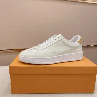 Louis Vuitton LV Trainer Beige Gold Low-Top Leather Upper Lifestyle Sneakers