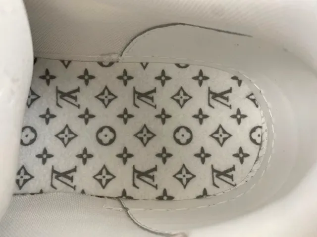 Louis Vuitton LV Trainer Beige White Layered Monogram Leather Textile Overlays Lifestyle Sneakers 8
