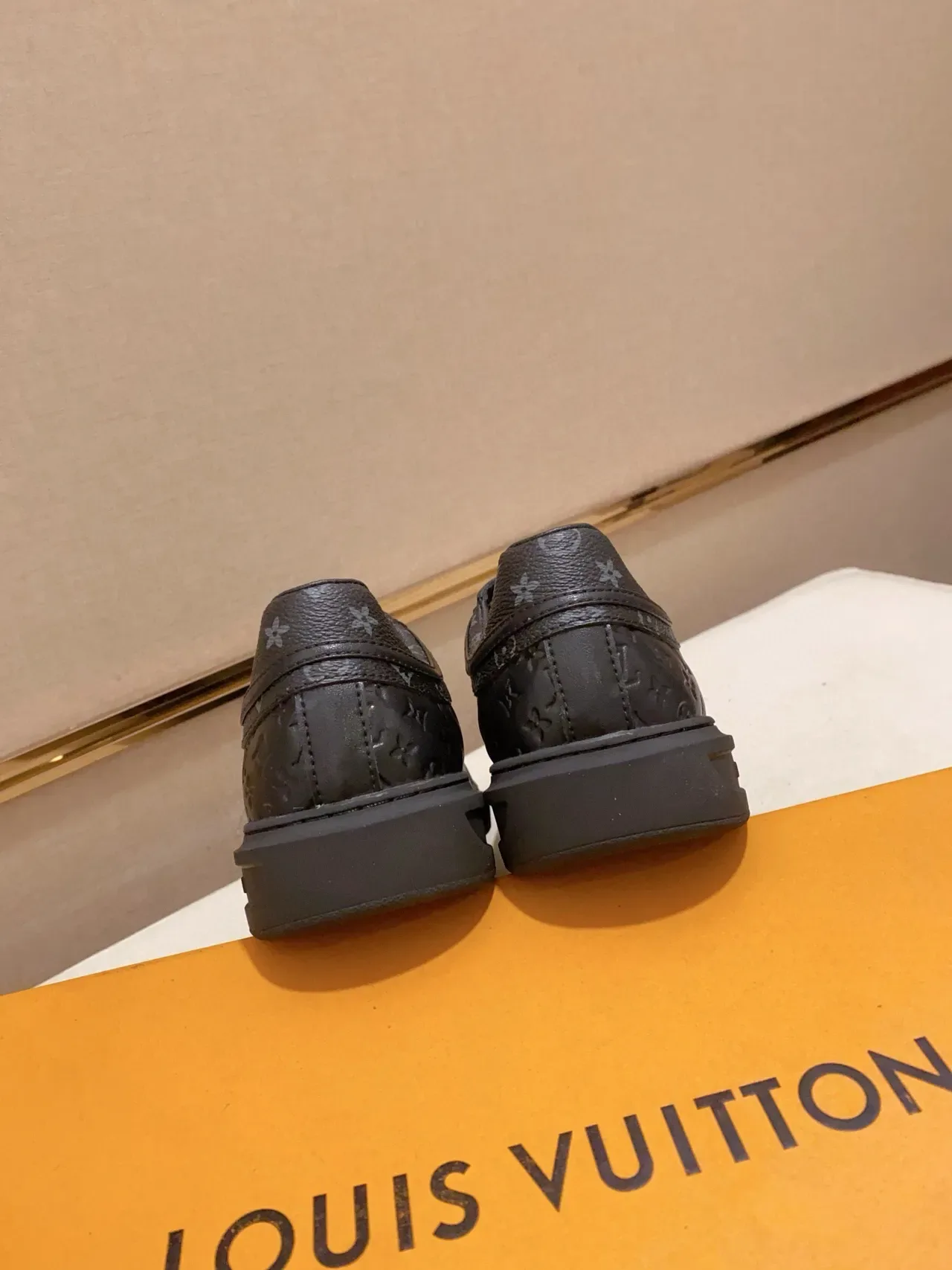Louis Vuitton LV Trainer Black Orange Monogram-Embossed Leather Low-Top Platform Lifestyle Sneakers 8