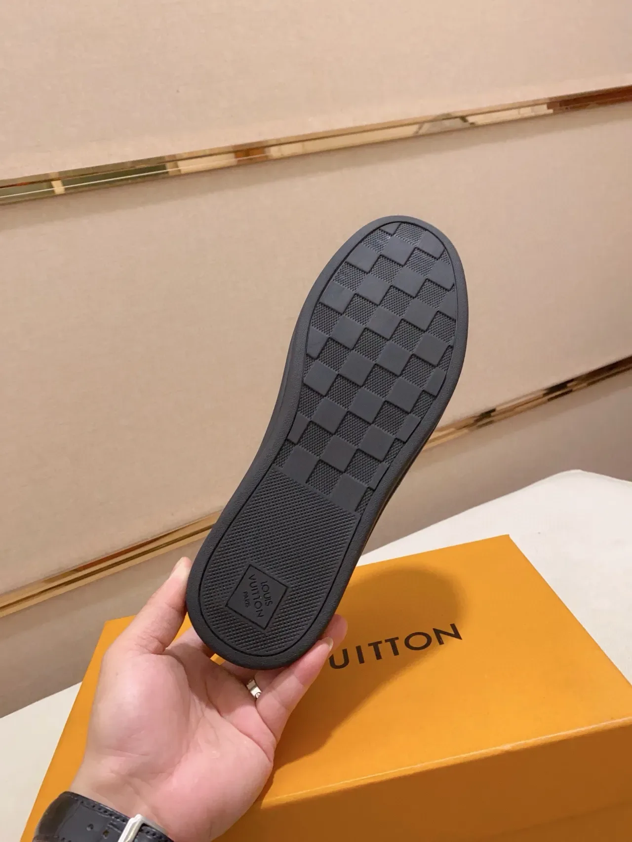 Louis Vuitton LV Trainer Black Orange Monogram-Embossed Leather Low-Top Platform Lifestyle Sneakers 9