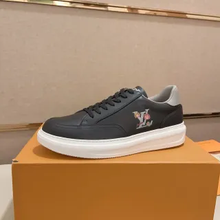Louis Vuitton LV Trainer Black White Leather Upper Embroidered Monogram Lifestyle Sneakers