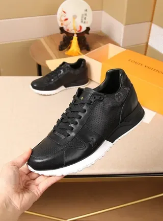 Louis Vuitton LV Trainer Black White Perforated Leather Chunky Sole Lifestyle Sneakers 4