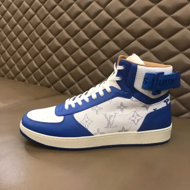 Louis Vuitton LV Trainer Sneakers Lifestyle Bleu Blanc Hautes Monogramme Toile 5