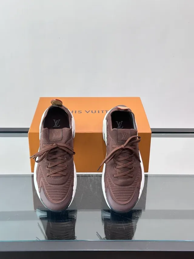 Louis Vuitton LV Trainer Brown Knit Lifestyle Sneakers 4