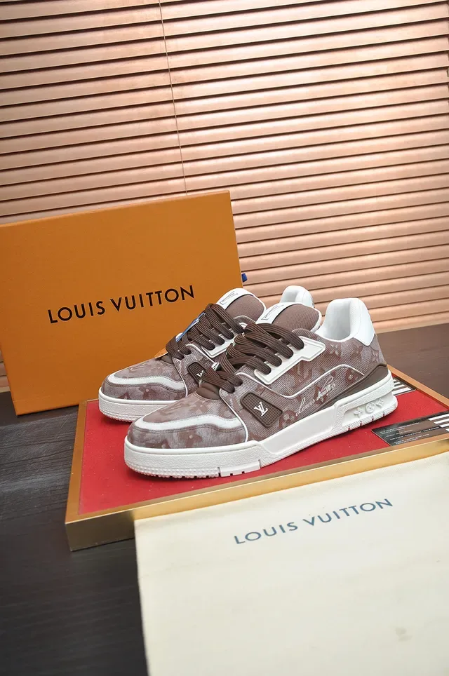Louis Vuitton LV Trainer Brown White Monogram Canvas Chunky Sole Lifestyle Sneakers 4