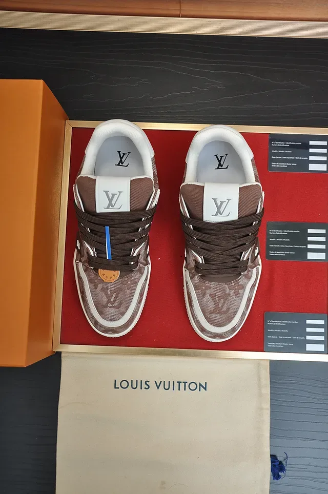 Louis Vuitton LV Trainer Brown White Monogram Canvas Chunky Sole Lifestyle Sneakers 5