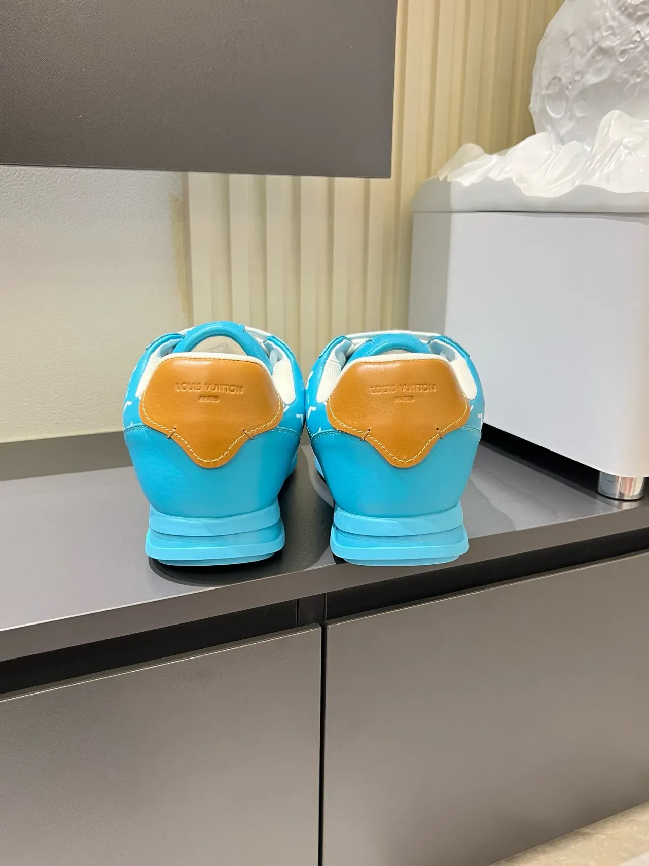 Louis Vuitton LV Trainer Cyan Blue Monogram Leather Lifestyle Sneakers 9