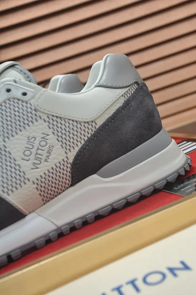 Louis Vuitton LV Trainer Gray Beige Mixed-Material Upper Embossed Branding Lifestyle Sneakers 2