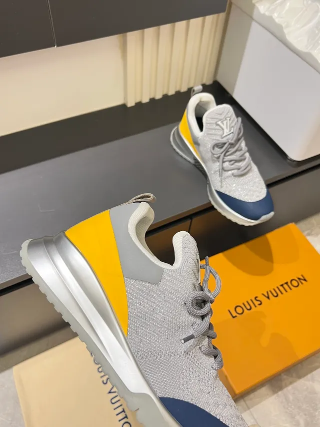 Louis Vuitton LV Trainer Gray Yellow Navy Lifestyle Sneakers 3