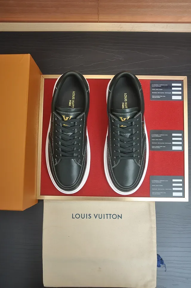 লুইস ভিটন LV Trainer সবুজ সাদা চামড়া উপরের অংশ কনট্রাস্ট স্টিচিং লাইফস্টাইল স্নিকার 5
