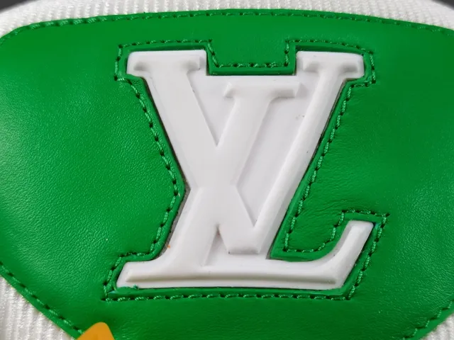 Louis Vuitton LV Trainer Green White Platform Sole Layered Leather-Mesh Upper Chunky Sneakers 5