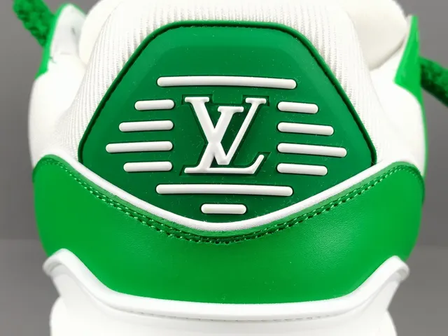 Louis Vuitton LV Trainer Green White Platform Sole Layered Leather-Mesh Upper Chunky Sneakers 6